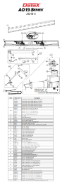 Detex AO19-3 Dual Egress Series Parts Diagram (RH Pull Shown)